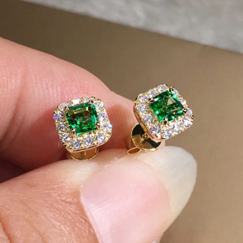 Huitan Stylish Stud Earrings Versatile Accessories for Women Graceful Lady Fashion Shiny Cubic Zirconia Jewelry for Daily Life - Image 4