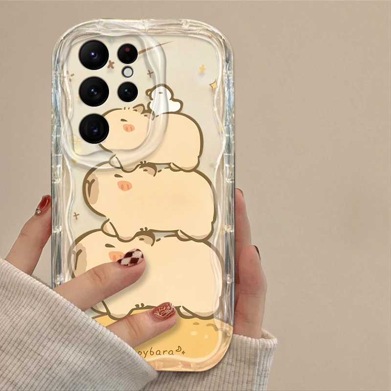 Charming Cartoon Capybara Wave Phone Case