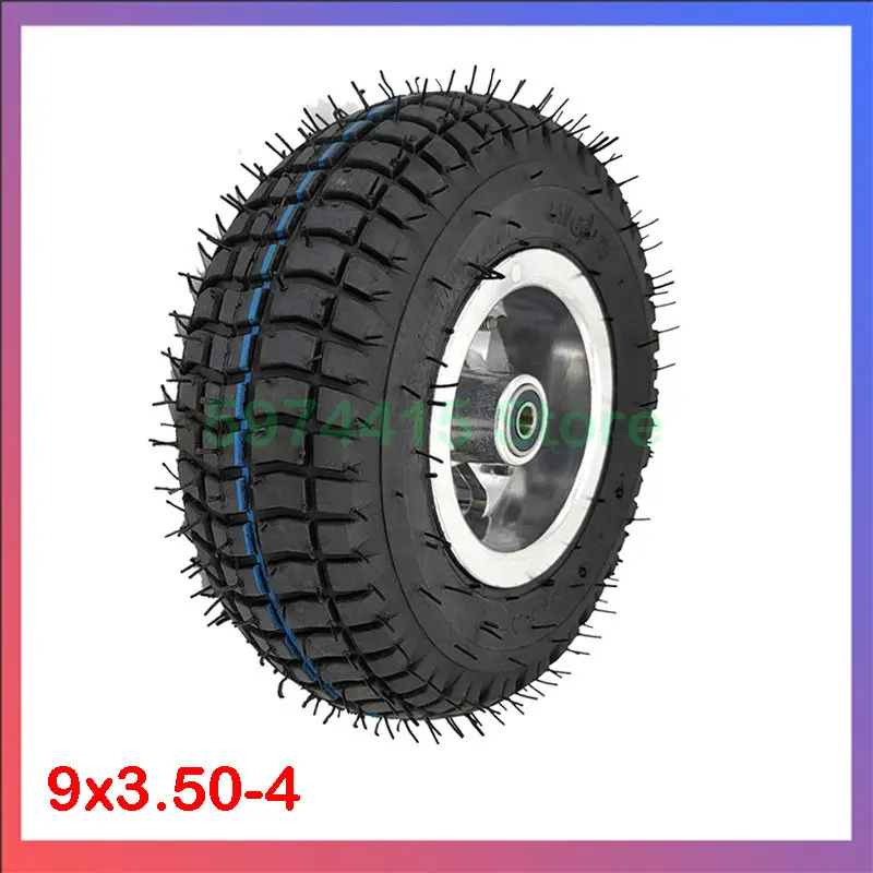 9 inch wheel 9x3.50-4 tires tyre Inner Tube and rim Combo for Gas Scooter Skateboard Pocket Bike Electric tricycle electric scooter tire