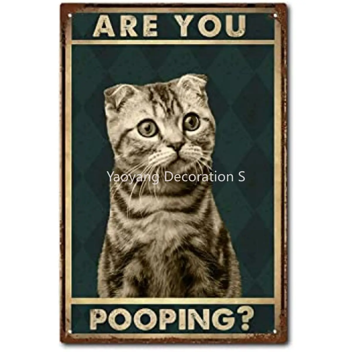 

Tin Signs Vintage Cat are You Pooping Signs Bathroom Restroom Wall Decor Funny Kitty Cat Cats Lover Gift Black Cat NurseryDecor