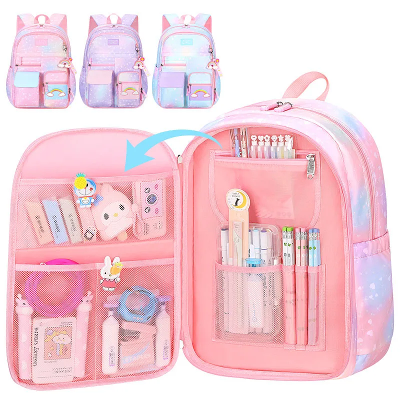 

New School Backpack Ultra Light Chiropractor Cute Colorful School Bag for Girls Waterproof Children Kindergarten Small Backpack