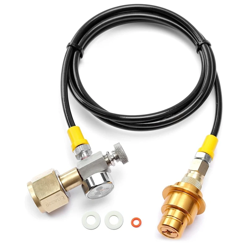 

HOT SALE Soda CO2 Adapter Hose Kit with Pressure Gauge and Release Valve,CGA320 Soda Maker CO2 Cylinder Adapter Kit