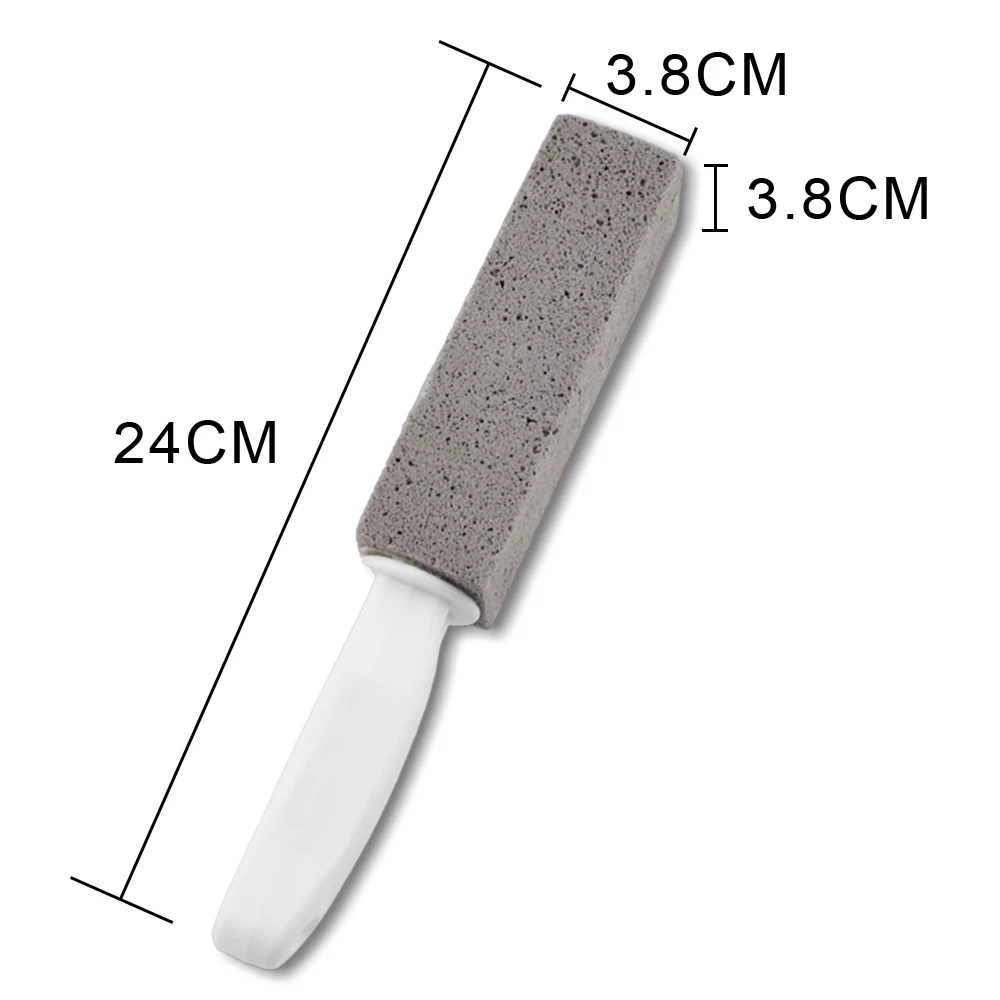 6 Pack Pumice Stone for Toilet Cleaning Brush with Handle Cleaner Hard Water Ring Remover for Bath/Pool/Kitchen/Household