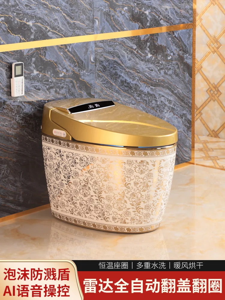 

Tuhao Jinzhineng toilet splash proof integrated toilet with gold plating