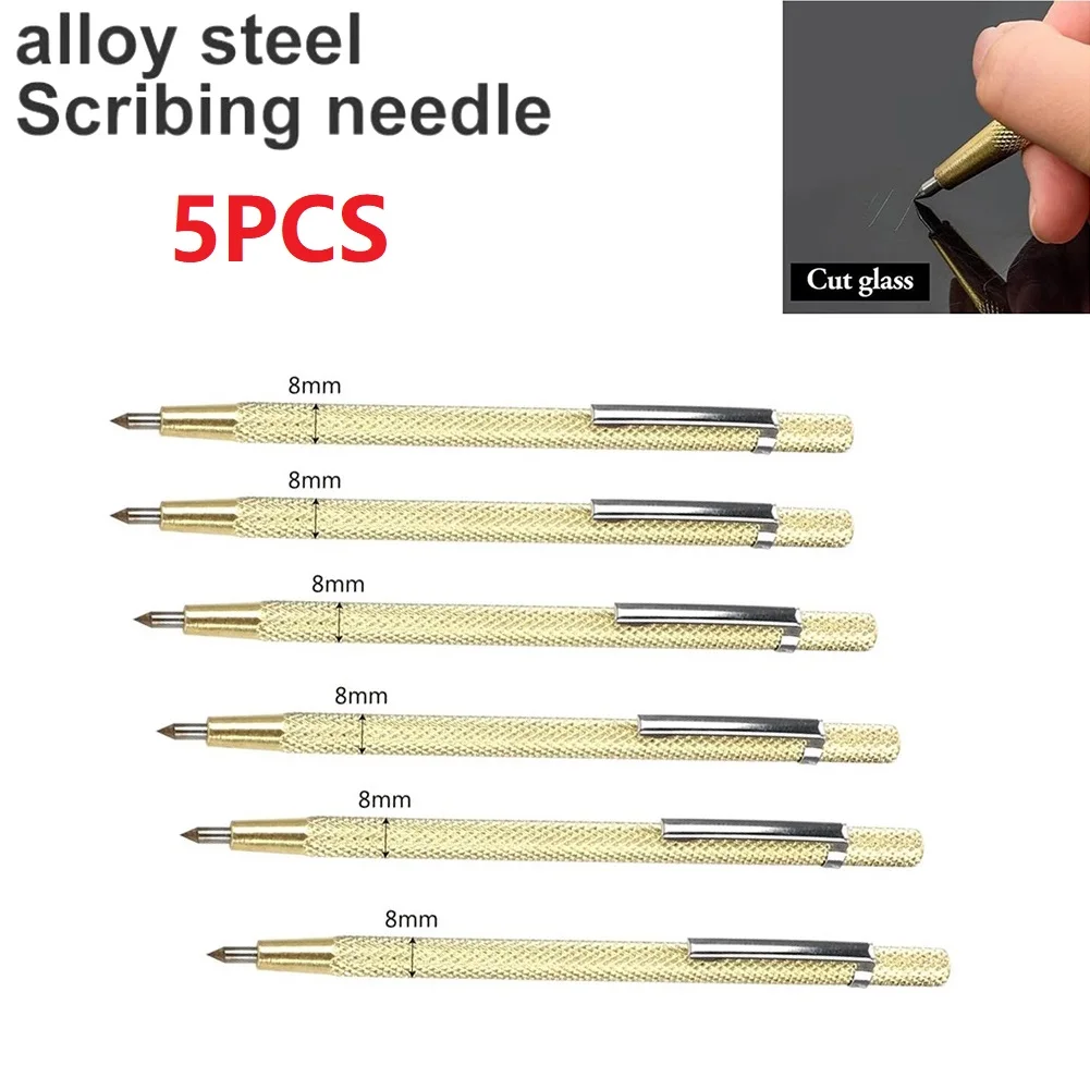 

5Pcs Metal Scriber Pen Tungsten Carbide Tip Marking Engraving Pen For Glass Ceramic Metal Wood Carving Hand Tool