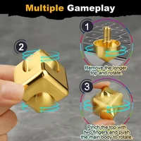 Alloy Cube Spinner Fingertip Gyroscope Fidget Anti Stress Toys Adult Office Home Travel Portable Stress Relief Toys Xmas Gifts 4