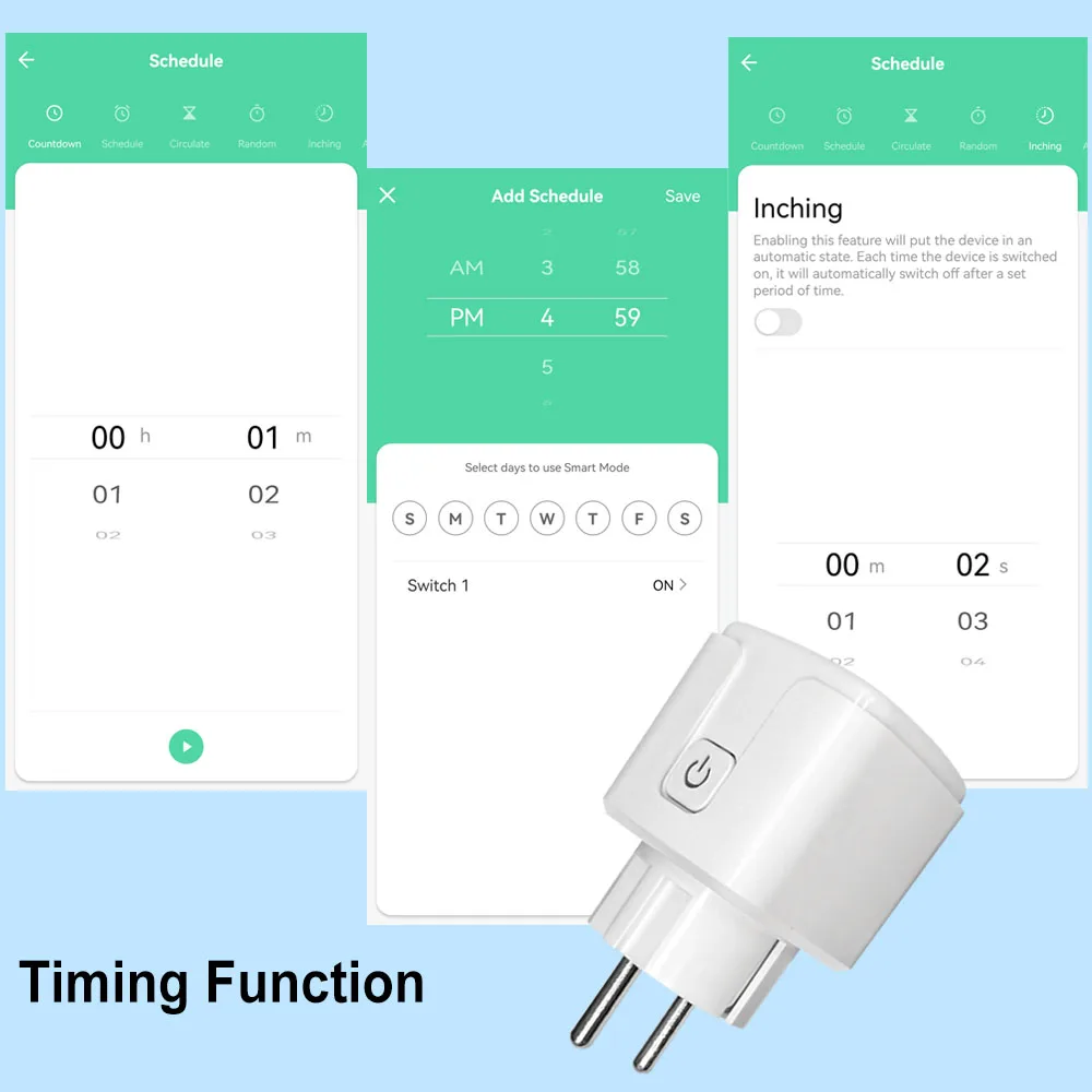 Tuya Smart Life WiFi Socket 20A EU France Plug App Remote Control Timing Power M
