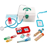 Doctor Kit for Kid Wooden Educational Pretend Medical Play Set Real Stethoscope Simulation Fun Role Doctor Playing Game Boy Gift 1
