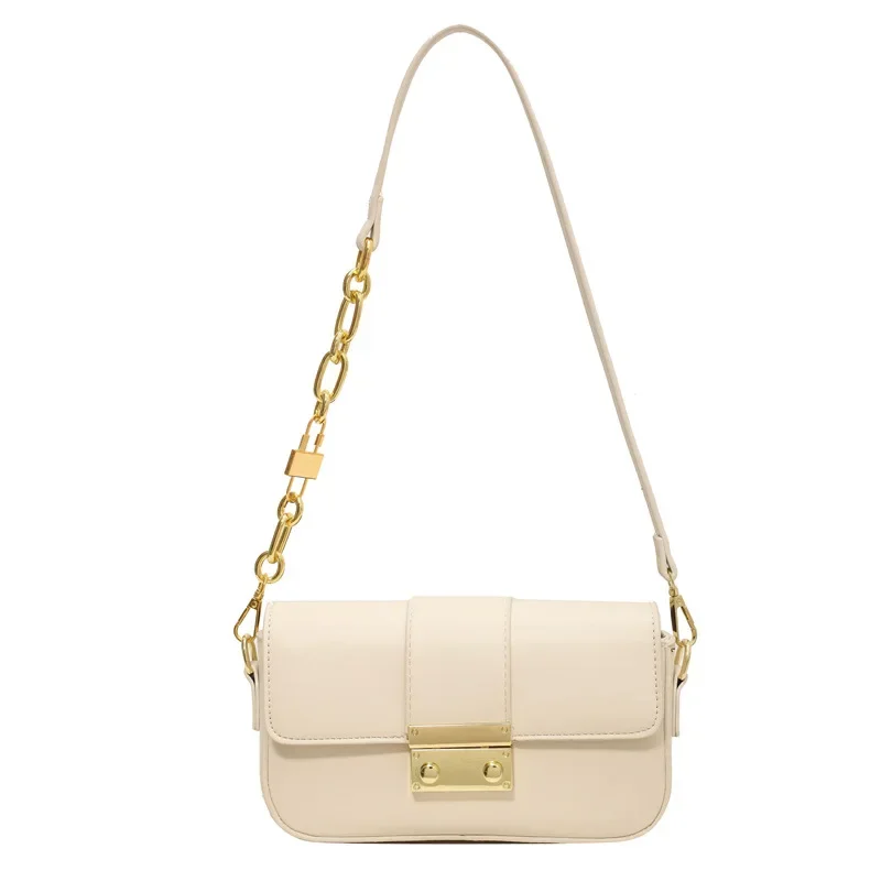 High Sense Small Ladies 2024 New Pure Color All-Matching Shoulder Messenger Chain Leisure Fashionable Small Square Bag