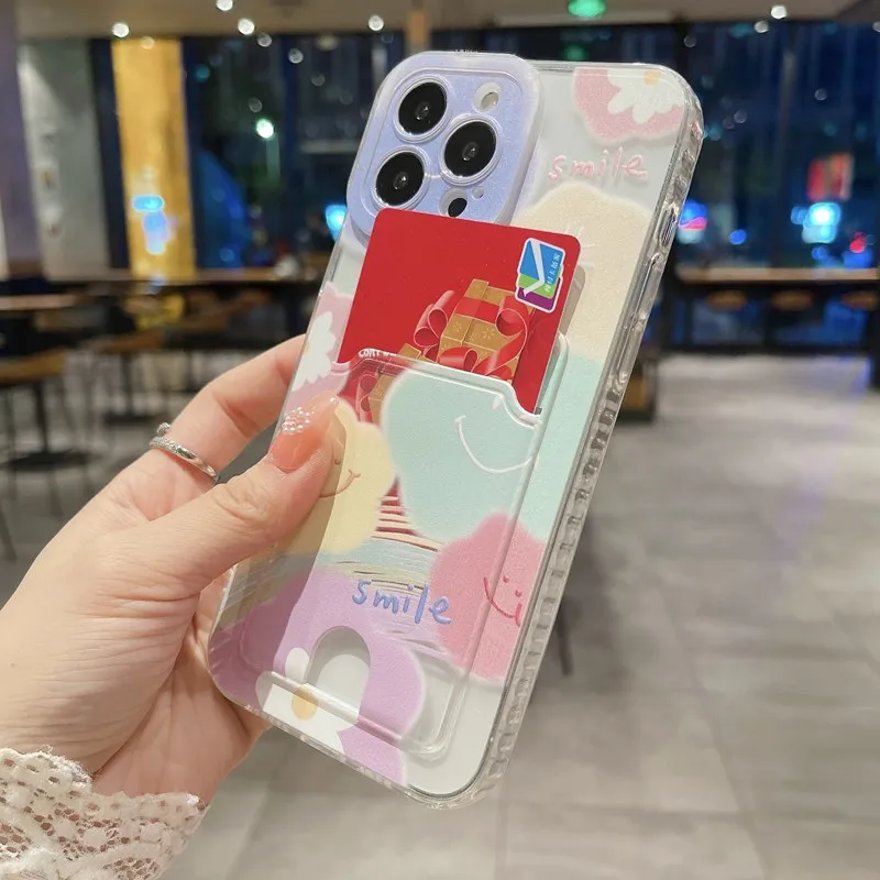 Smile Flower Card Phone Case For OPPO Reno 11 10 Pro 5 6 Lite 7 8 9 8T 8Z 7Z 6Z A15 A16 A17 A54 A74 A72 A94 A53 A5 A9 2020 Cover