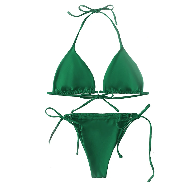 

Сексуальный комплект микро-бикини, женский купальник пуш-ап, купальный костюм, пляжная одежда, летнее горячее Бразильское бикини на шнуровке