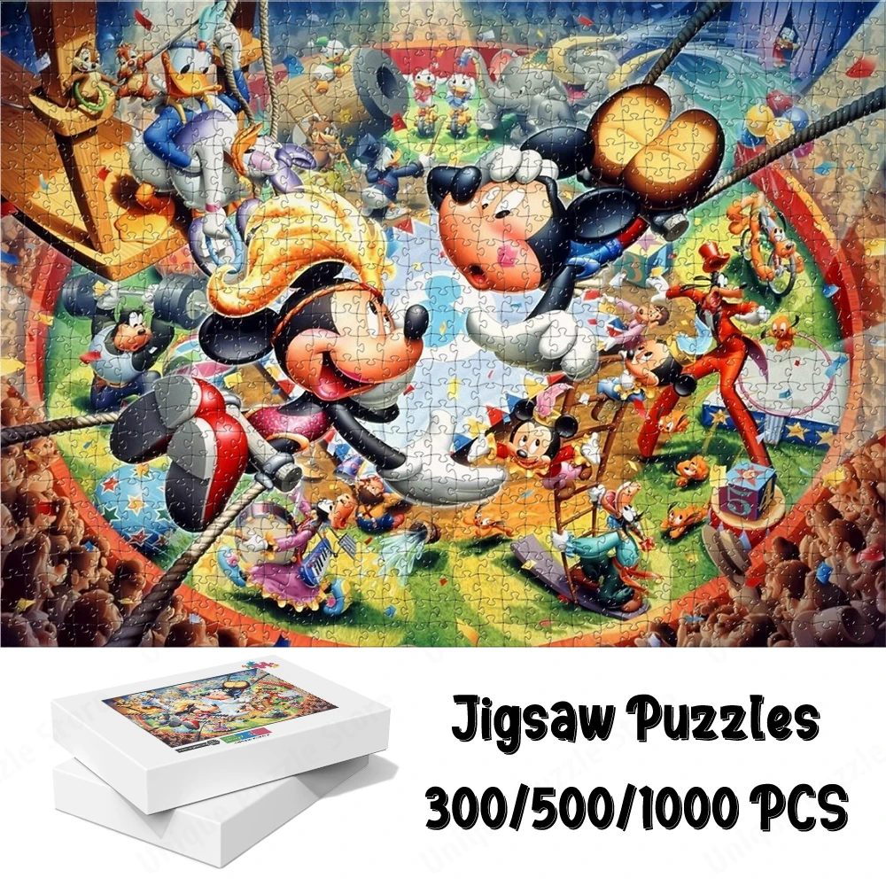 Disney Character Collection Board Games Mickey and Minnie Large Adult Jigsaw Donald Duck Dumbo Unique Design Puzzles for Family embossed design pu leather international chess board games mat checker chessboard roll up chess board for adult kid toy