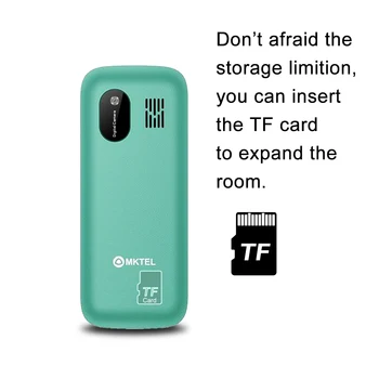 MKTEL M2023 Feature Phone with 1.77inch Display 800mAh Battery Dual SIM FM Radio Flashlight 0.08Mega Camera Senior Phone 3