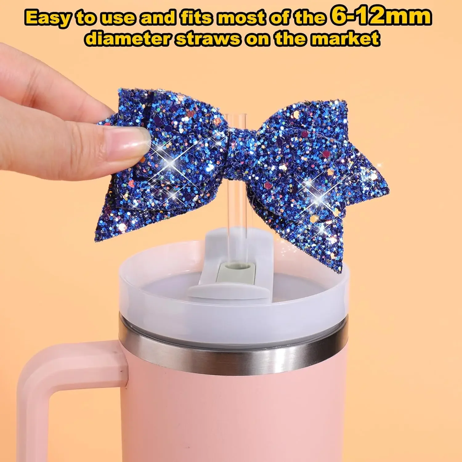 Water Bottle Handle With Letter Charms & Straw Covers – Stanley Cup Accessories, Personalized Tumbler Strap - View #10