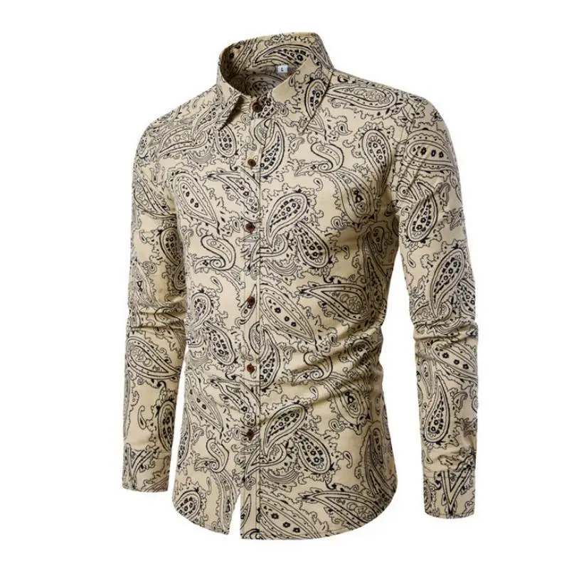 

2023 Men's Vintage Paisley Floral Print Shirts Casual Hip Hop Short/Long Sleeve Tops Men Women Fashion Party Streetwear Cardigan