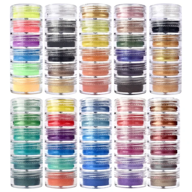 Pearlescent Pigment Epoxy Resin  Resin Color Pigment Powder Set - 6  Colors/set - Aliexpress