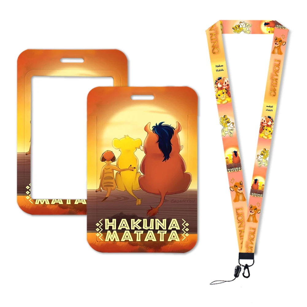 Disney The Lion King Simba Neck Strap Lanyard Anime Boys Card Cover Cartoon Badge Holder ID Card Students Hang Rope Gift 2