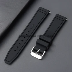 Universal Silicone Quick Release Watch Strap - Premium Rubber Bracelet - 22mm (Black)