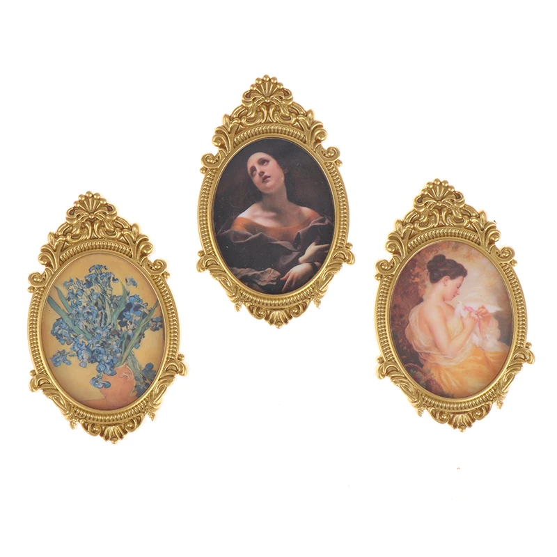 1:12 인형 집 미니어처 사진 그림, 벽화 벽 그림, 인형 집 장식