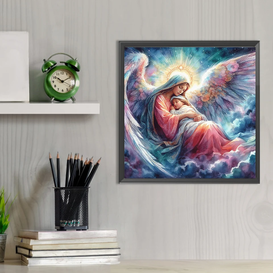 Diamond Painting Gesù Bambino 30x40cm - Kit Completo Con Tela HD, Diamanti Rotondi Colorati E Strumenti. Attività Rilassante Fai-da-te, Idea Regalo Creativa.