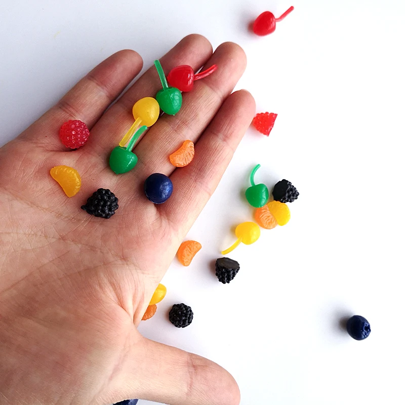 20 teile/beutel Mini Simulation Fruit Charms DIY Dekoration für Flauschigen Klar Schleim Ton für Puppenhaus Hause Dekoration Spielzeug – Detail 19
