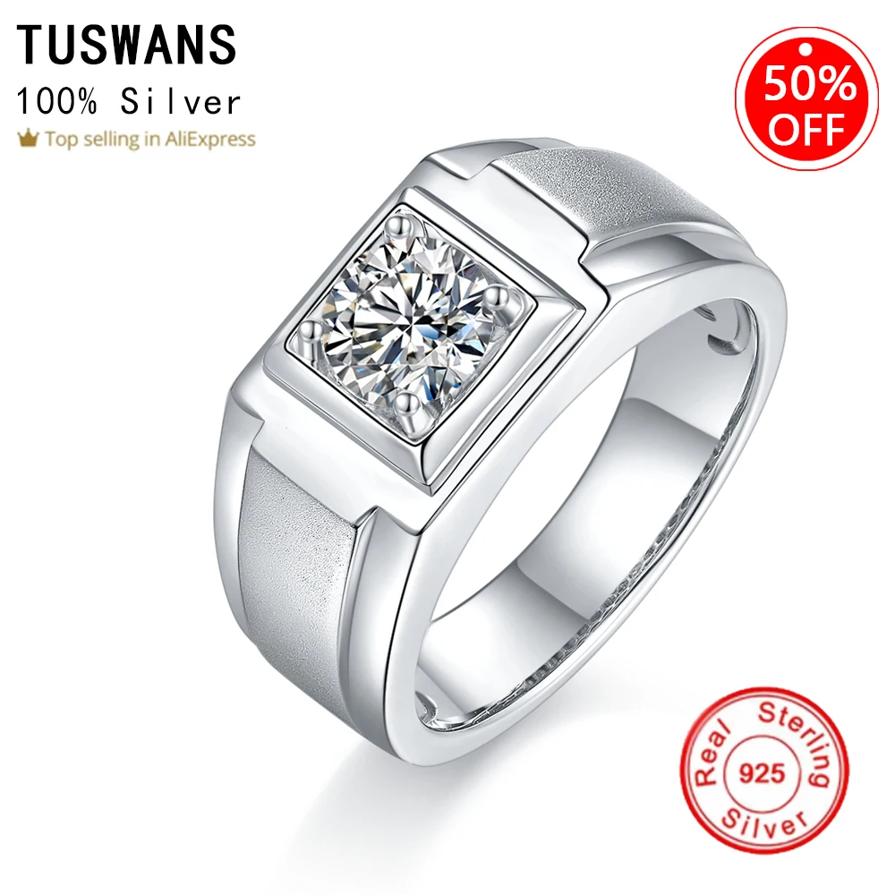 Luxury 925 Silver Passed Diamond Test Mossanite Ring D Color Vvs1