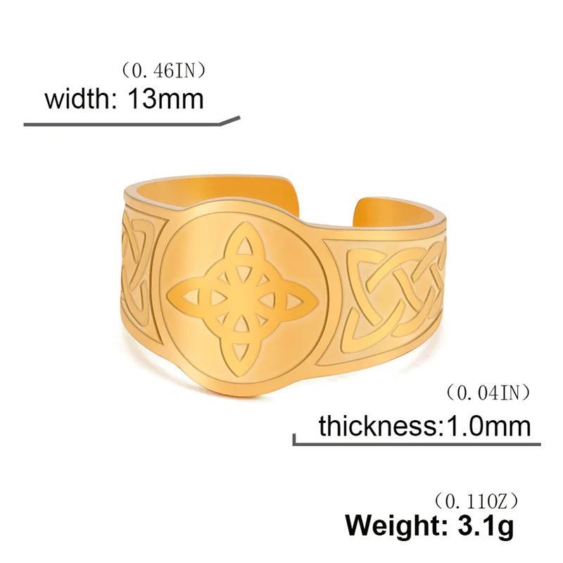 Keltische Hexen knoten Ring Edelstahl Schmuck Hexen knoten Fingerringe Hexerei Wicca Amulett Schutz ringe Party Geschenke – Detail 15