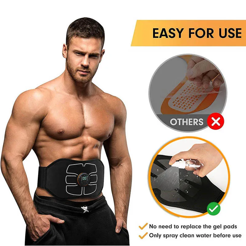 EMS Muscle Stimulator Ab Machine Abdominal Toning Belt Abs Trainer Muscle  Toner Fitness Training Gear For Home Workout Equiment - AliExpress