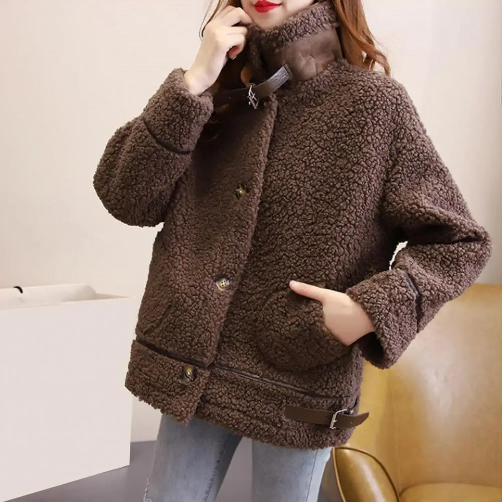 Thick Lamb Velvet Loose Ladies Cotton Jacket With Detachable Hood And Fleece Jacket main image 0