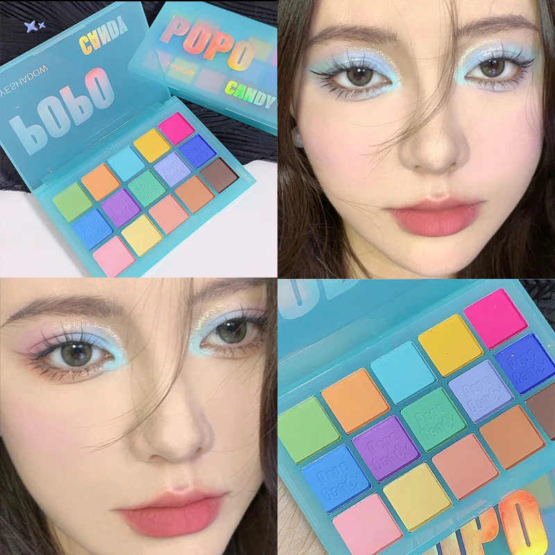 15 Colors Pastel Eyeshadow Palette Neon Pigments Long-lasting Waterproof Matte Eye Shadow Palette