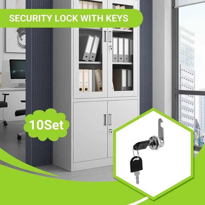 M16K-10 Set Security Lock Metal Cylinder Cabinet Locker Cam Lock With Keys Security Mailbox Drawer 16Mm