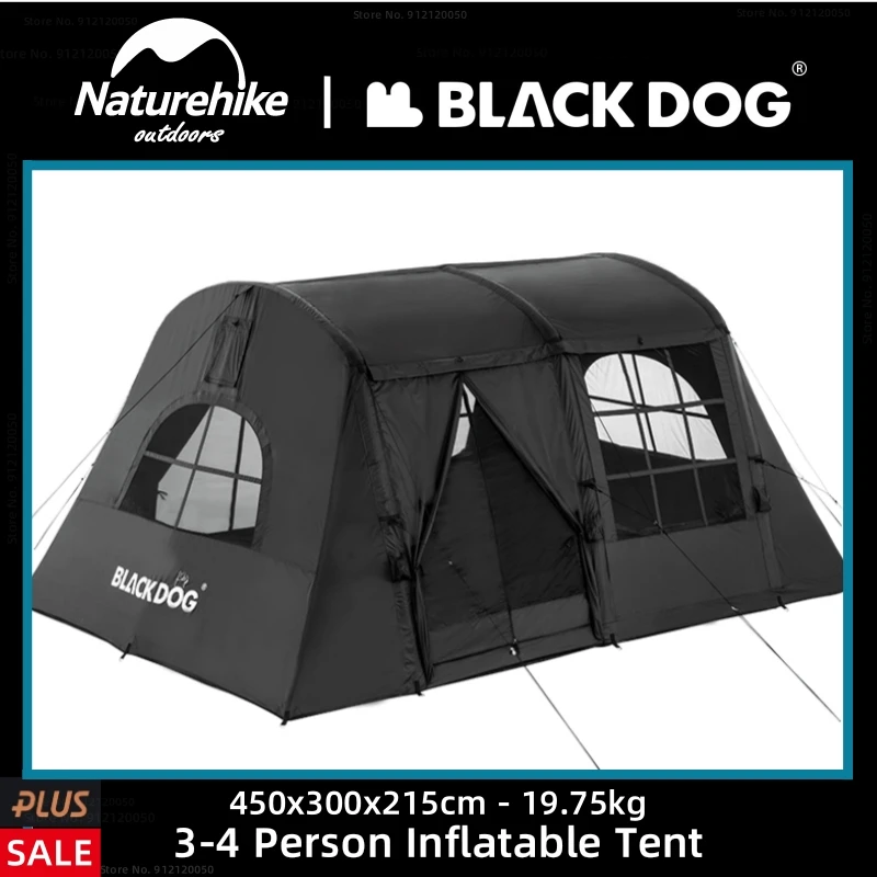 

Naturehike-BLACKDOG 3-4person Air Tent Outdoor Camping Inflatable Shelter Folding Automatic Tent Travel Sun Protection Equipment
