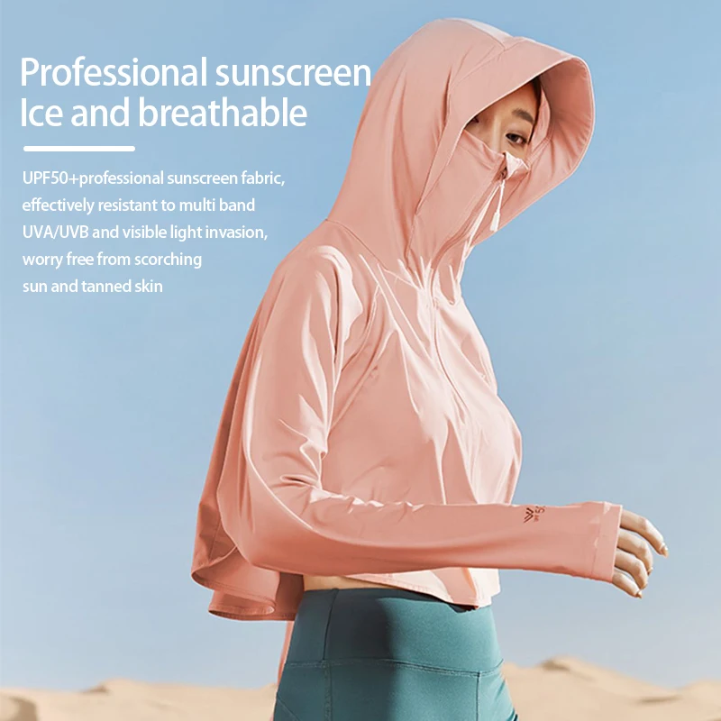 GOLDEN CAMEL Outdoor Sun Protection Clothing Women's UV Protection Ice Silk Breathable Skin Jackets Weightlight Shirts Woman