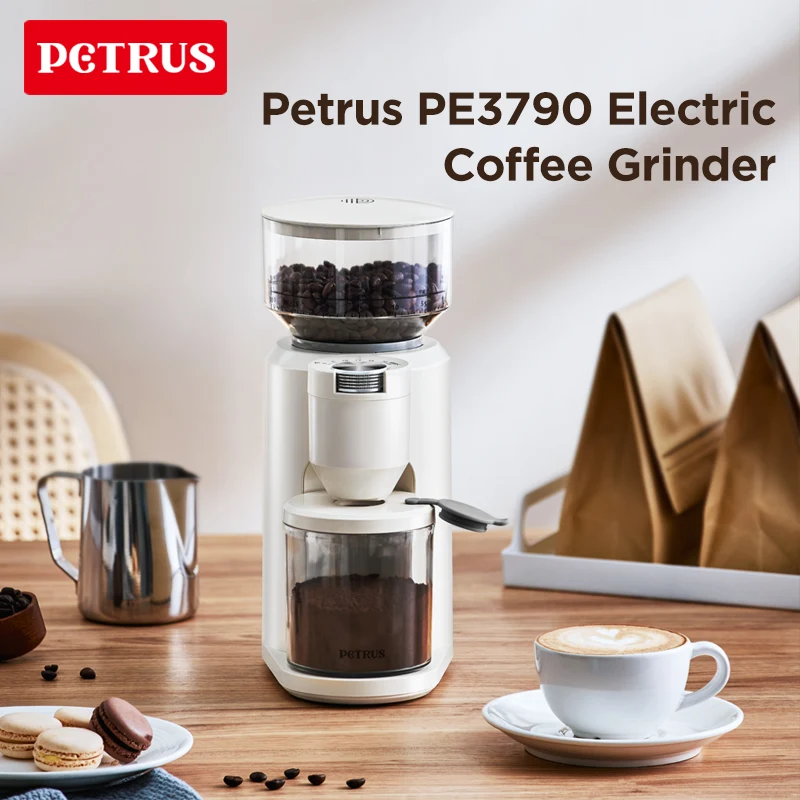 Petrus Electric Coffee Bean Grinder Stainless Steel Burr Mill With 30 Grind Setting For Espresso,Drip,Pour Over,Cold Brew,French bearing steel rod d type shaft grind flat linear rail round 4long 1shoat bom bearing steel rod d type shaft voron motion parts