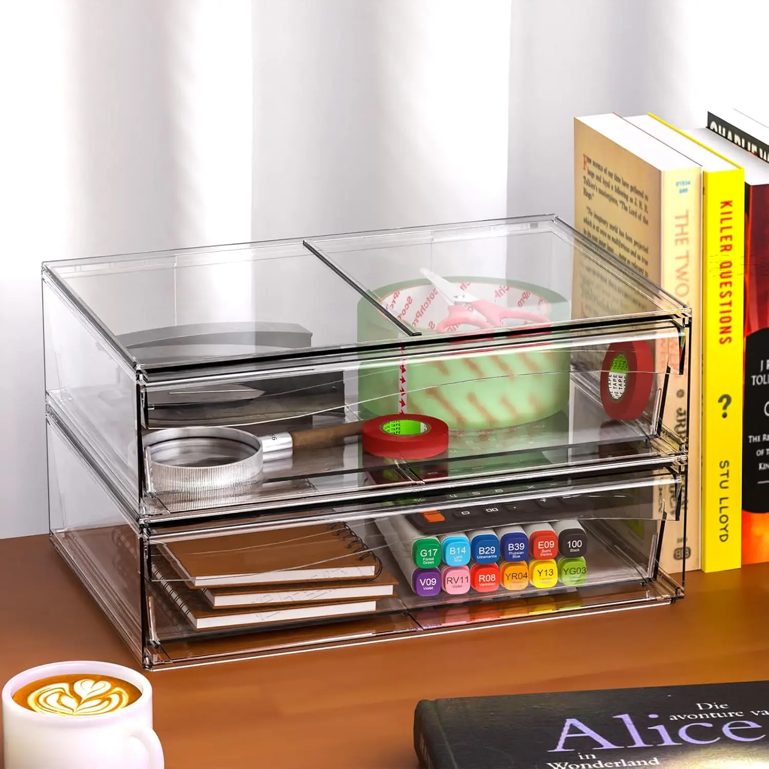 6 Pack Acrylic Drawer Organizer and Make Up Organizers and Storage 5