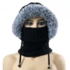 Winter Cap Scarf  Mask Set Knitting Balaclava Hat Hooded Neck Warmer Outdoor Hike Cycling Cap Women Warmth Cover Hat Hooded Cap 4