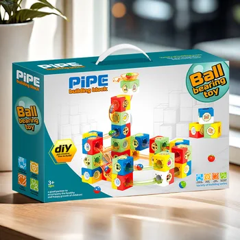 مجموعة مكعبات البناء المغناطيسية تعليمية مونتيسوري للأطفال لتعزيز التركيز والإبداع 382 لعبة