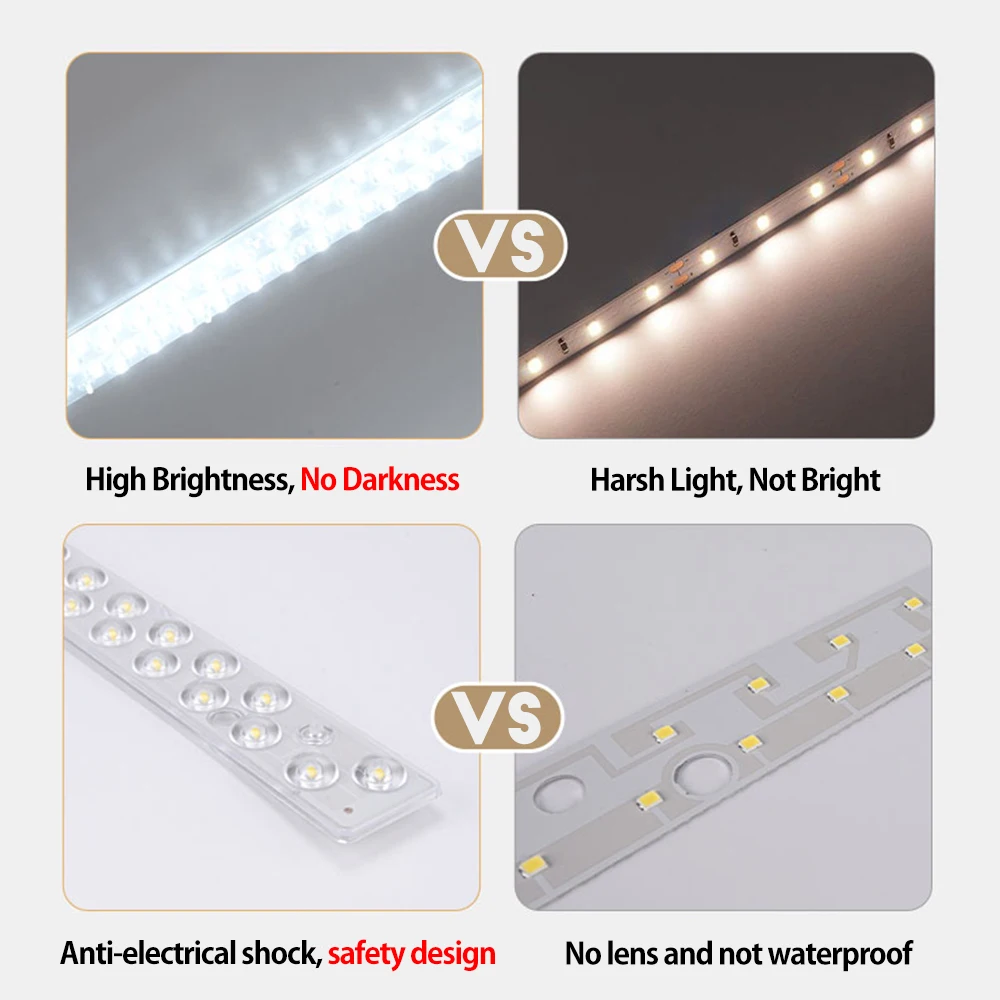 Led Ceiling Light Module Panel 220V Ceiling Lights Fixtures Lens Board Room Ceiling Square Lamp Wall Lamp Replacement Parts
