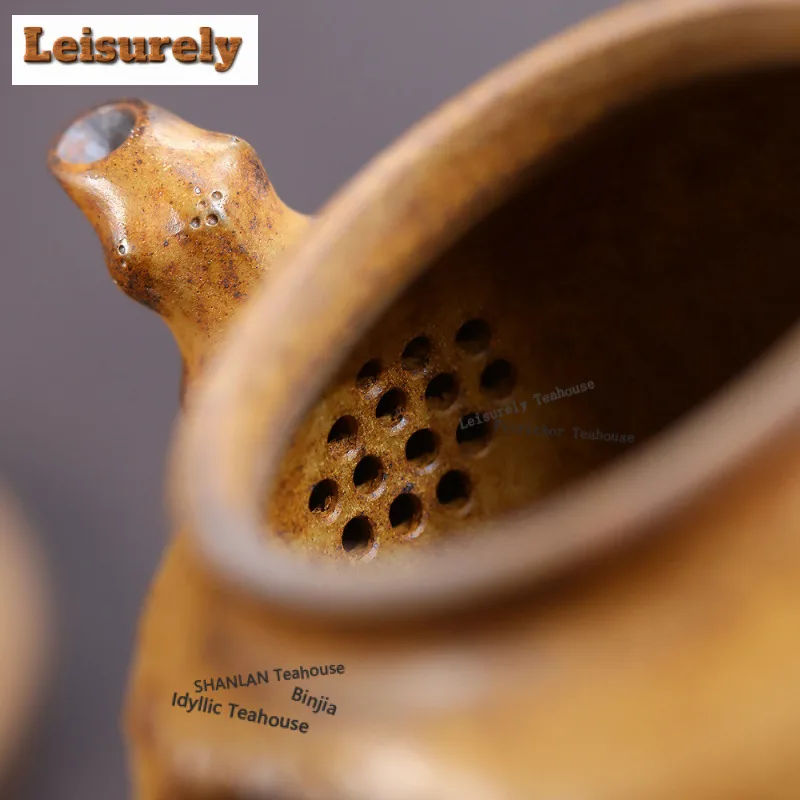 340ml Yixing Purple Clay Teapots Handmade Avalokitesvara Pot Raw Ore Wood-fired Porcelain Mud Tea Infuser Kettle Zisha Tea Set