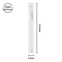 Airless Pump Refillable Travel Bottles for Cosmetics - Eye Cream, Lotion, Essential Oils (5/10/15ml) (Roll Ball 15ml)