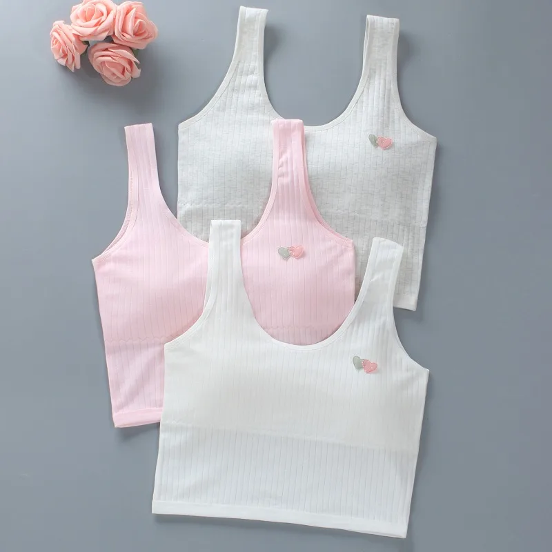 Girls' Tank Top Extended Lingerie Children's Bra Cotton Student Bra Strap Suitable for Both Internal and External Wear 8-16Y training bra cotton bra girls lingerie sets