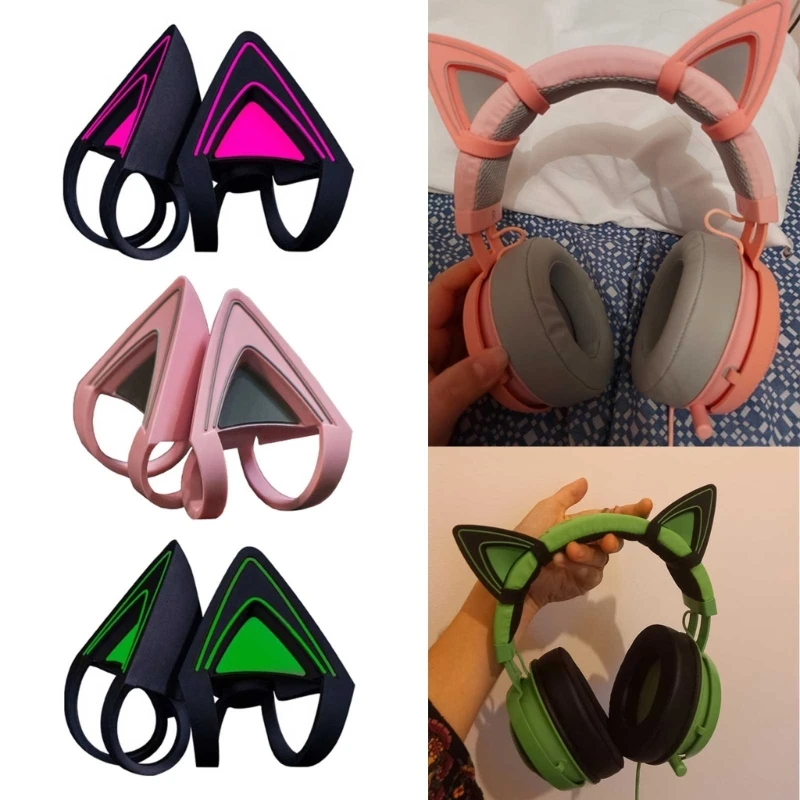 Cat Ear Headphone Super Cute Add Ons Attachment Cat Ears Headphone Accessories for razer Kraken