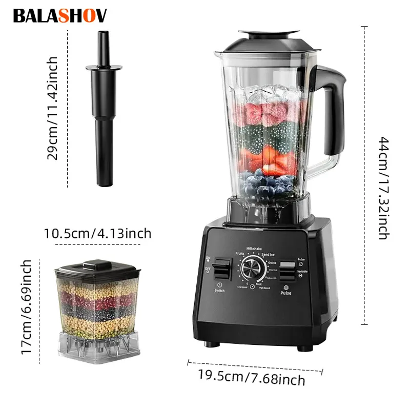 220V Heavy Duty Commercial Blender Juicer Fruit Mixer Professional High Power Food Processor Ice Smoothies BPA Free 2L Jar 1