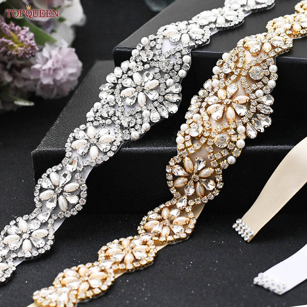 Bridal Belt Silver Gold Rhinestone Beaded Jewelry for Women Female Dresses Decoration Accessories S161