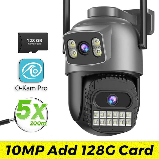 كاميرا IP خارجية مزدوجة الشاشة، 15 ميجابكسل، واي ف...