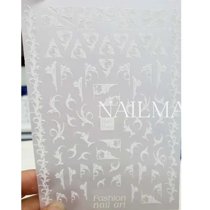 1 Sheet Russian Vines 3D Nail Art Stickers Black arabessque Nail Stickers Decals Adhesive Sticker Tattoo Slides