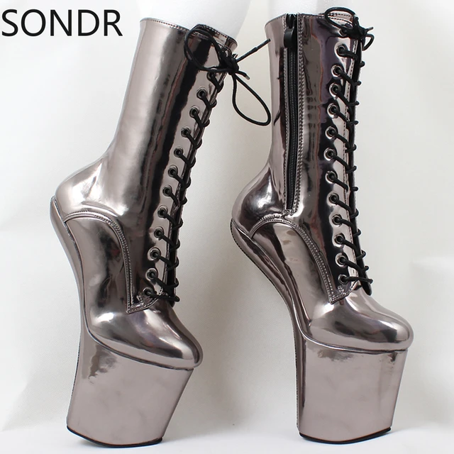 Botas sin con plataforma de zapatos de baile de Reina, Punk, discoteca, 10 colores, Sexy, talla grande 34-46, charol, 2023 _ - AliExpress Mobile