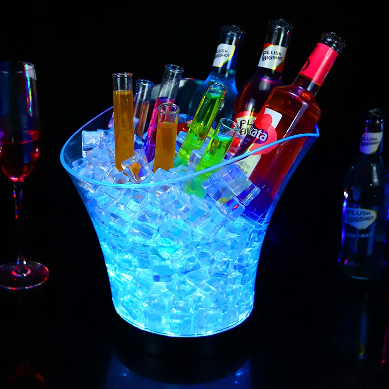 6L Ice Bucket Transparent Ingot-Shaped Ice Bucket Champagne Red Wine Beer Hotel Wine Storage Home Bar Tools