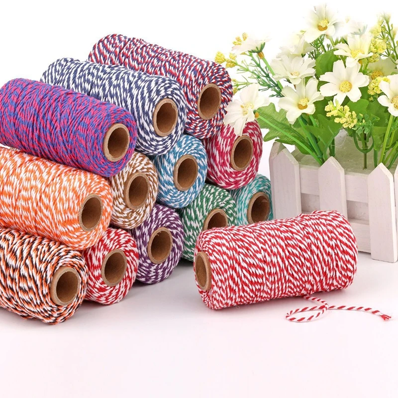 Cotton Rope 100M/Roll for Home Decor Handmade Christmas Gift Packing Craft DIY Wrapping Gift