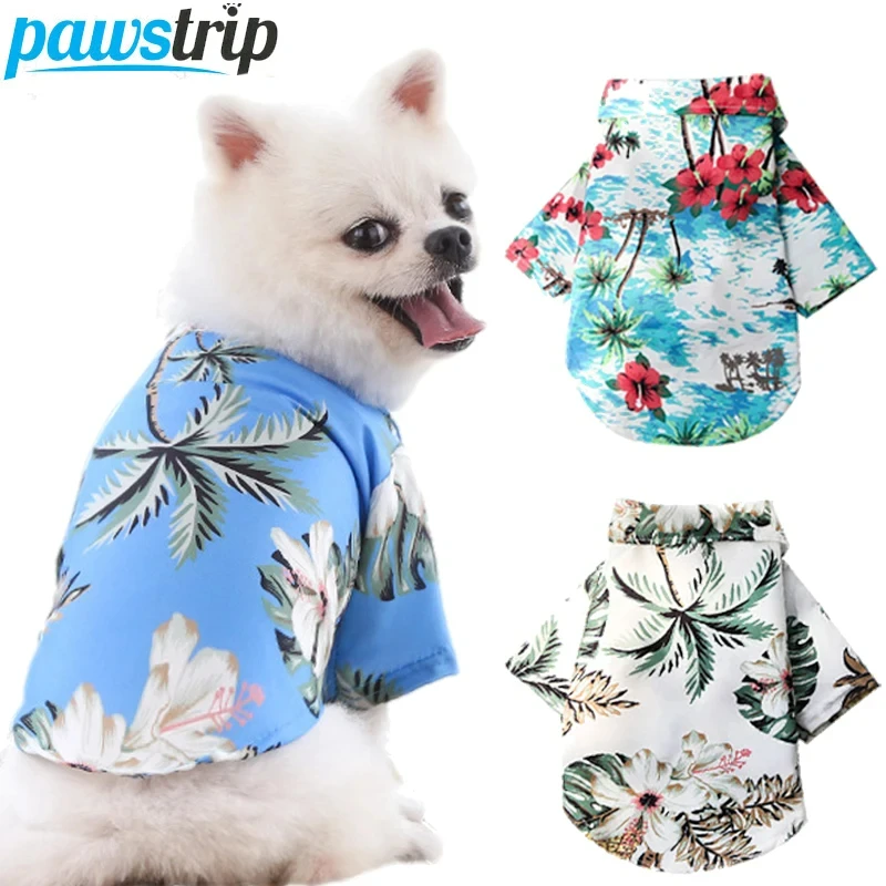 Hawaiian Style Dog Shirt Summer Pet Dog Clothes Small Medium Dogs Puppy Clothing French Bulldog Pomeranian Pets Outfits pet dog shirt